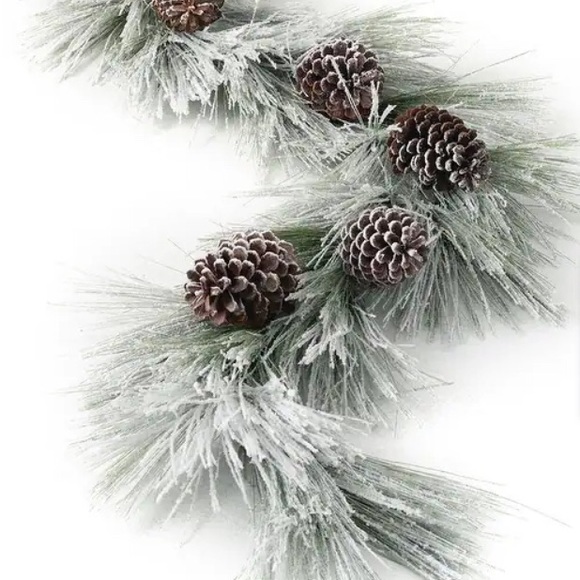 Sullivans Artificial Flocked Long Needle Garland 72"L Green - 6'L x 15"W x 7"H - Picture 2 of 2